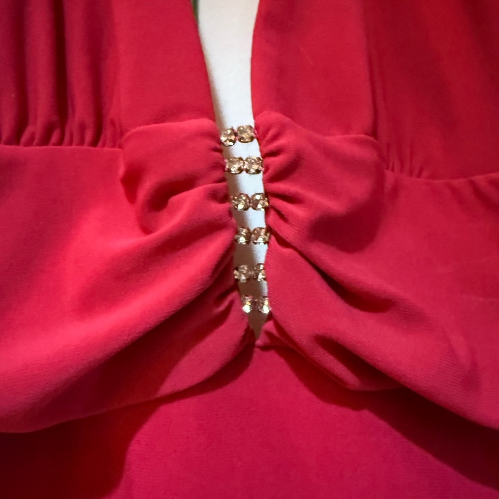 Forever 21 Vibrant Pink Halter Top with Faux Diamond Details - Picture 2 of 6